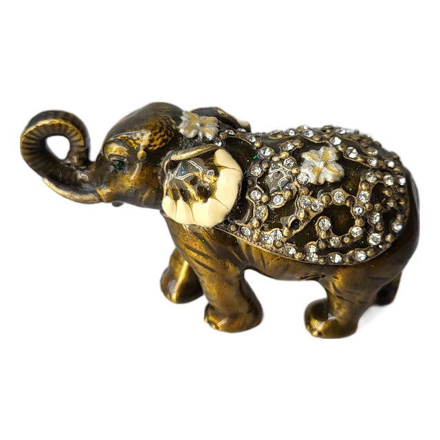 Jeweled Elephant Trinket Box For Sale