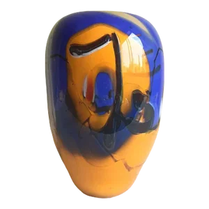 Late 20th Century Contemporary Artist Signed Hand Blown Colorful Vibrant Swirl Art Glass Vase