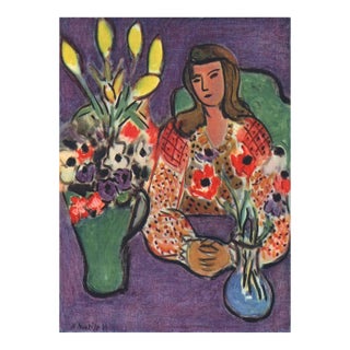 Matisse Girl With Red Flower Blouse Numbered Giclee For Sale