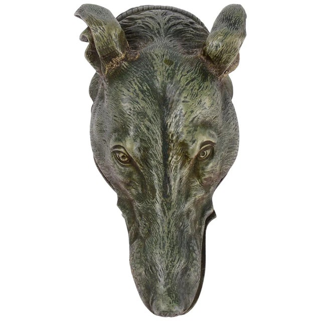 Art Deco Bronze Greyhound Head Desk Clip For Sale - Image 6 of 6