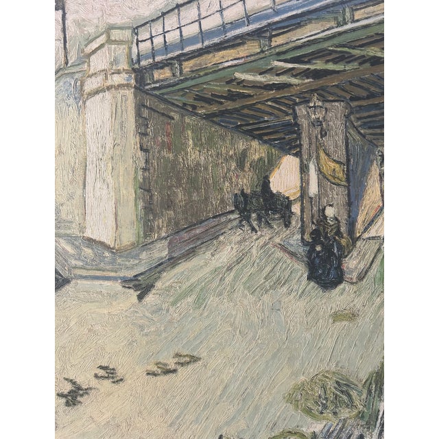 Late 20th Century Framed Van Gogh Reproduction "Railway Bridge Over Avenue Montmajour, Arles" For Sale - Image 10 of 10