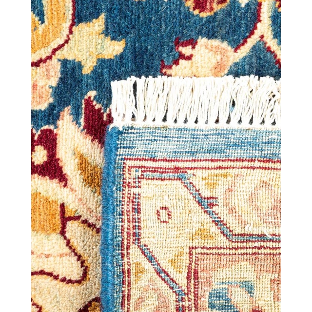 2000 - 2009 Mogul, One-of-a-Kind Hand-Knotted Area Rug in Blue, 6' 1" x 8' 10" For Sale - Image 5 of 8