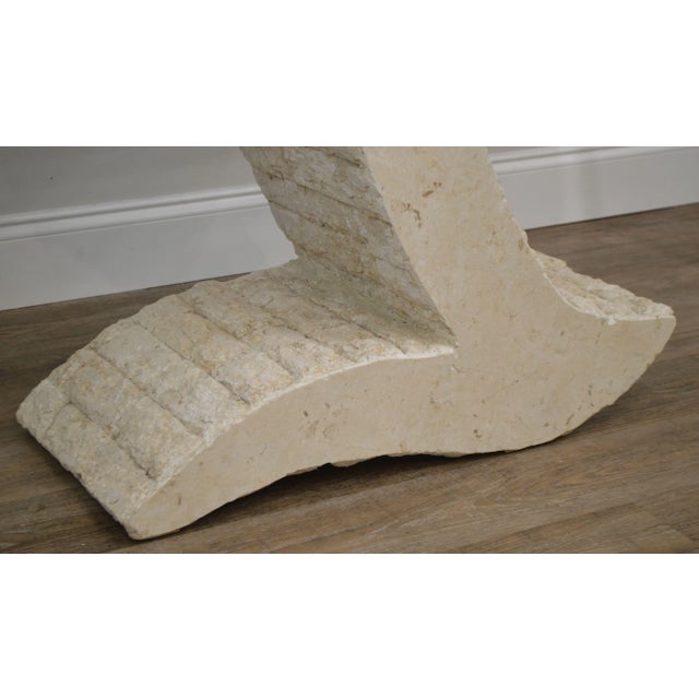 Postmodern Tessellated Marble Glass Top Sofa Table Console For Sale - Image 12 of 13