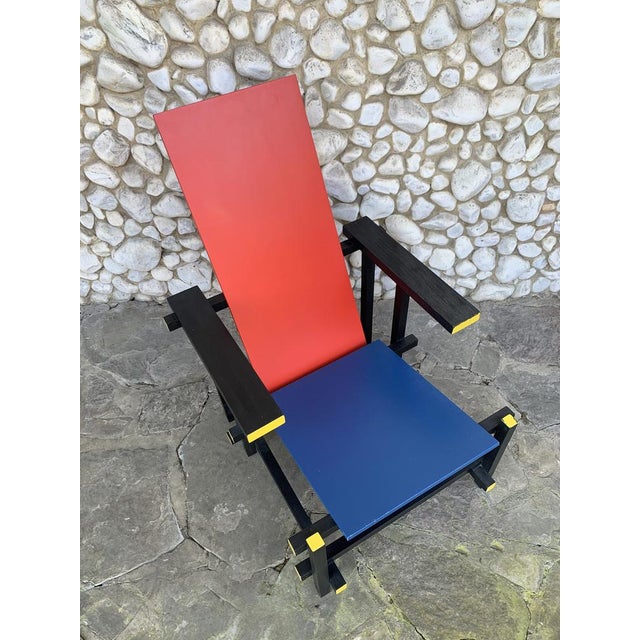 Vintage Red and Blue Armchair by Gerrit Thomas Rietveld, 1970s For Sale - Image 10 of 18