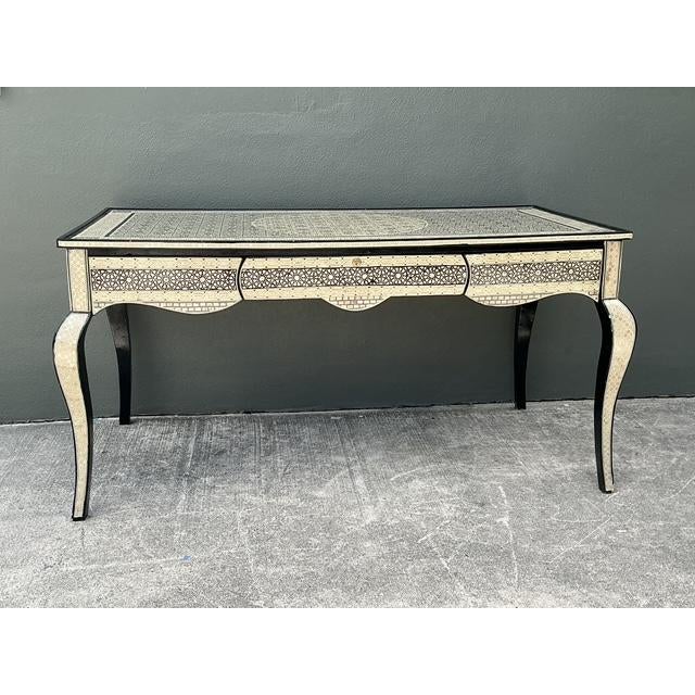 Vintage Moroccan Inlay Writing Desk For Sale - Image 4 of 16