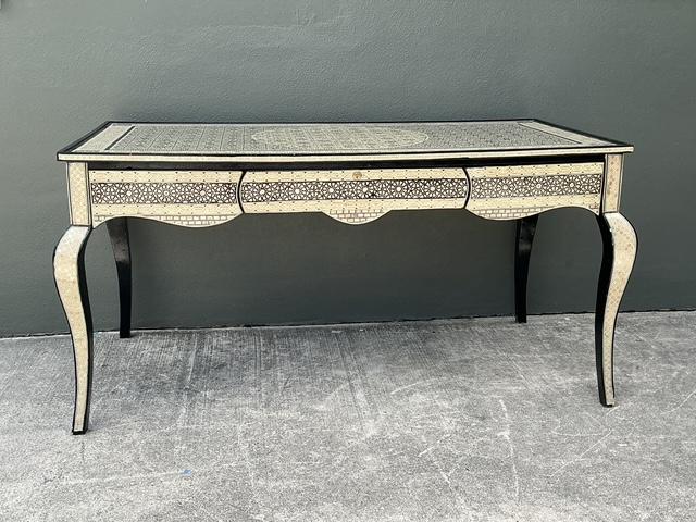 Vintage Moroccan Inlay Writing Desk - Back view