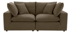 Cali Chocolate Brown Performance Velvet Modular Loveseat