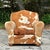 Make a bold, unforgettable statement with this incredible vintage lounge chair, fully upholstered in genuine brown and...