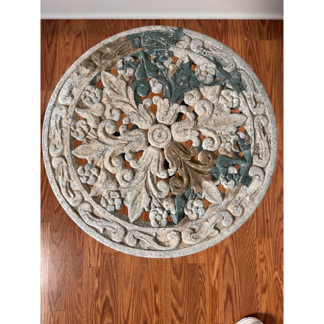 Vintage French Bistro Cast Iron Accent Side Table For Sale - Image 9 of 11