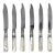 Antique Sterling Silver Fruit Knives With Mother of Pearl Handles - Set Six For Sale