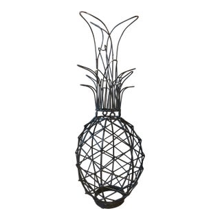 1970s Modern Style Black Wired Pineapple Sculpture For Sale
