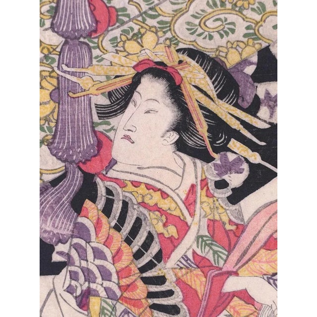 The japanese tea ritual is a breathtaking ukiyo-e, a original woodblock print on paper, realized at the half of the 19th...