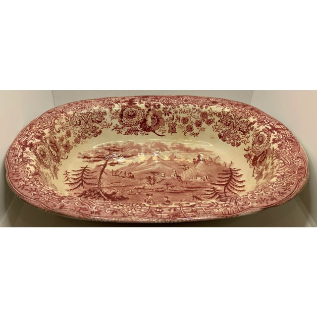 Abstract Early 1800’s Tyrolean Red Serving Bowl For Sale - Image 3 of 8