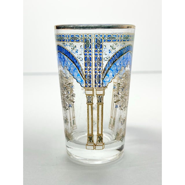 1960s 1960s Vintage Mid-Century Greek Column Topiary Moroccan Tea or Juice Glasses - Set of 3 For Sale - Image 5 of 6