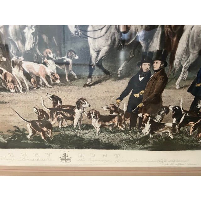 A rare and significant antique English hand-colored engraving — a Proof impression of “The Bury Hunt,” one of the most...
