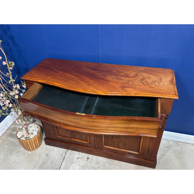 Antique Victorian Carved Flame Mahogany Sideboard For Sale - Image 9 of 18