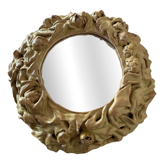 Ceramic Mirror with Artichokes, 2010s For Sale