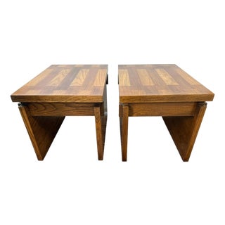 Pair of Mid Century Brutalist Lane Alta Vista End Tables, Nightstands For Sale