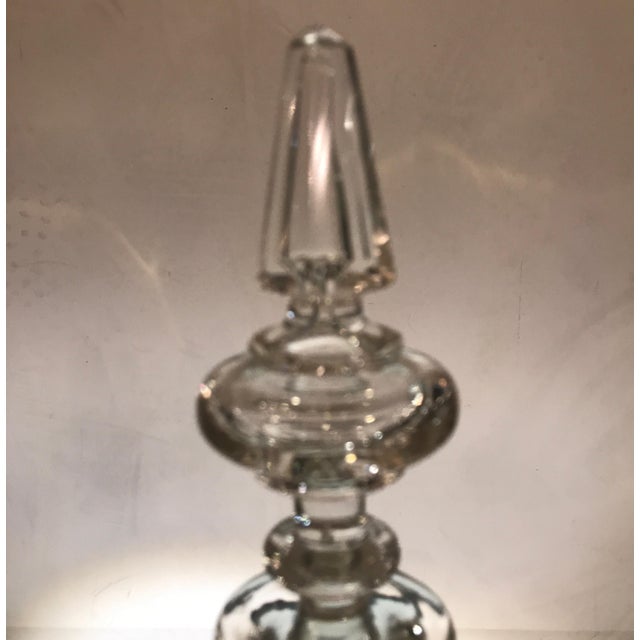 Transparent Elegant Pair of 19th Century European Cut Glass Claret Decanters For Sale - Image 8 of 8