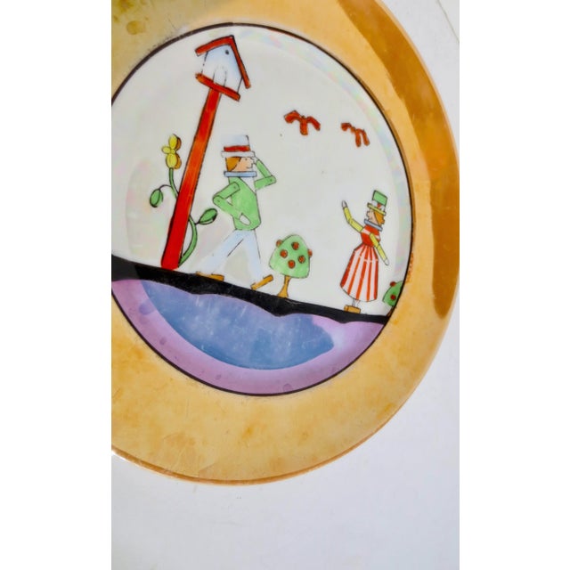 1930s Noritaki Lustre Ware Art Deco/Constrivist Plate Circa 1930s For Sale - Image 5 of 5