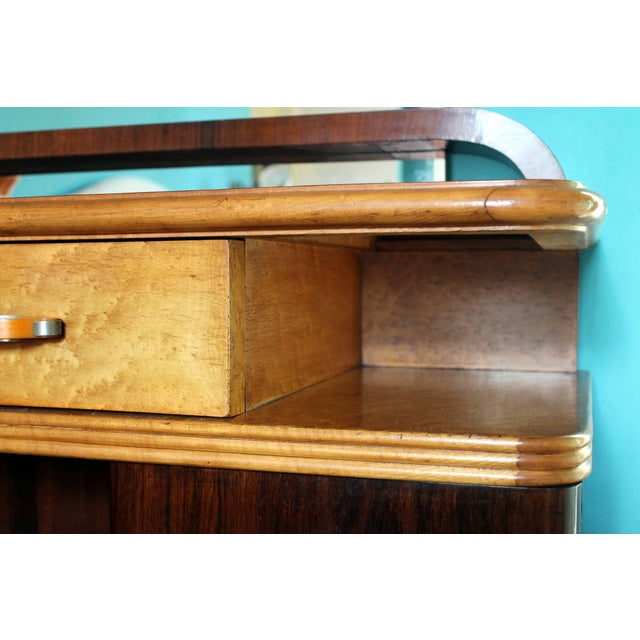 Art Deco Veneer Rosewood and Maple Vanity with Bakelite Handles, Italy, 1930s For Sale - Image 4 of 8