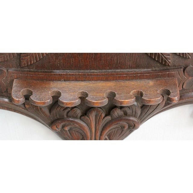 Antique Carved Oak Wall Pipes Holder For Sale - Image 10 of 17