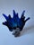 Cobalt Blue Bohemian Art Glass Sculptural Vase with Amber Base from Egermann, 1980s For Sale - Image 12 of 14