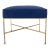 McCobb Square Brass Square Base New Navy Blue Upholstery Bench Stool For Sale