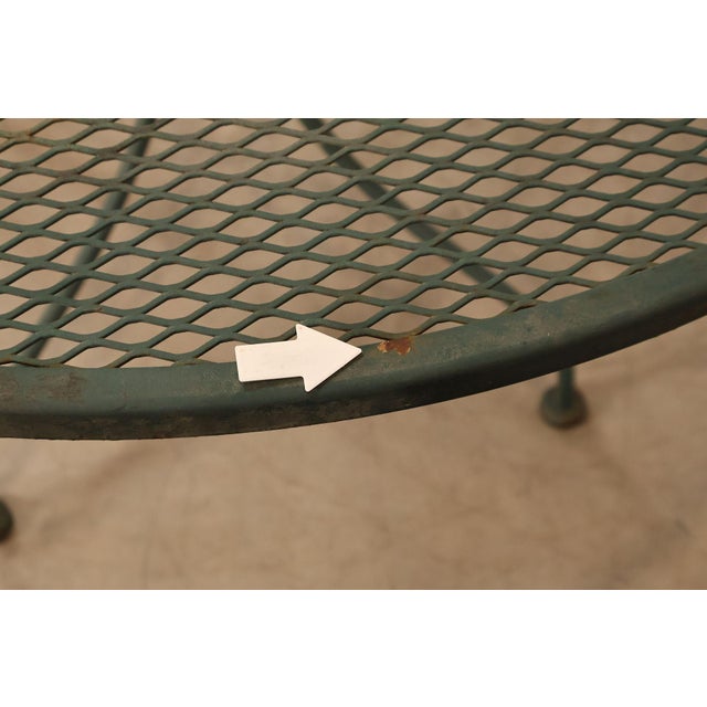 Vintage Wrought Iron Round Patio Table And Four Chairs Set For Sale - Image 18 of 18