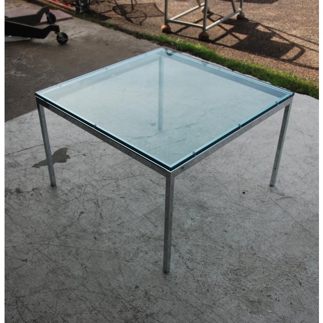 Florence Knoll 30" chrome coffee table The Florence Knoll table has a spare, geometric presence that reflects the rational...