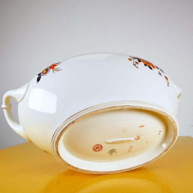 Red Porcelain Soup Tureen from Ginori For Sale - Image 8 of 10