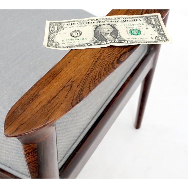 1970s Solid Rosewood New Upholstery Danish Mid-Century Modern Side Office Desk Chair For Sale - Image 5 of 12