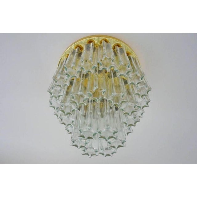 Metal Brass and Glass Flush Mount Chandeliers from Limburg Glashütte, 1970s, Set of 2 For Sale - Image 7 of 10