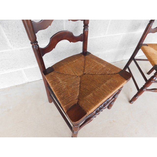 Tell City Chair Co. Cherry Rush Bottom Ladder Back Chairs - A Pair For Sale In Philadelphia - Image 6 of 18