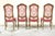 Vintage Italian Regency Style Carved Walnut Red Fabric Dining Chairs - Set of 6 For Sale - Image 10 of 12