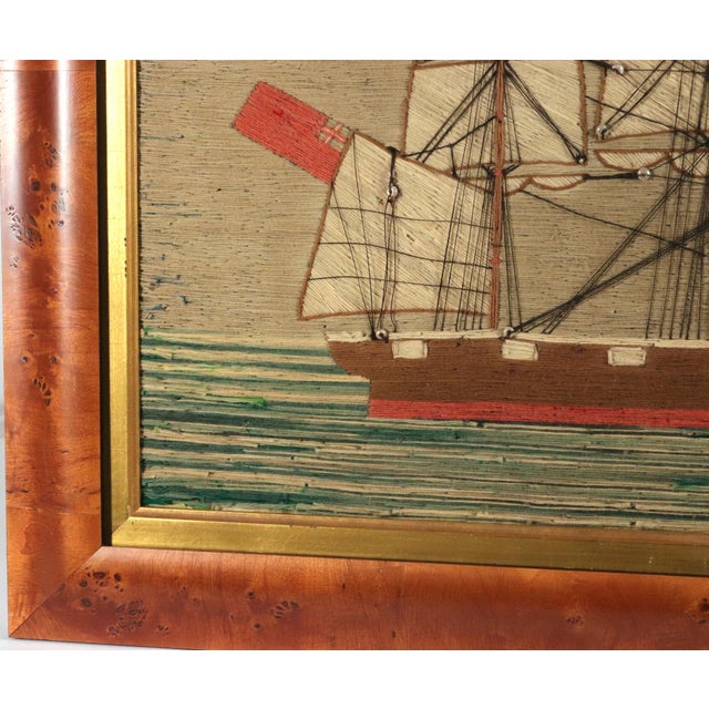 Ivory Large British Sailor's Woolwork of a Merchant Ship For Sale - Image 8 of 10