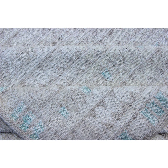 Modern Swedish Design Rug With All-Over Design in White, Taupe & Light Blue For Sale - Image 11 of 13