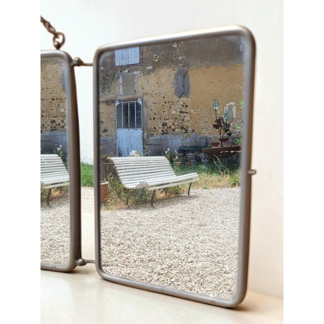 Vintage Three-Leaf Barbers Mirror, 1930s For Sale - Image 4 of 8