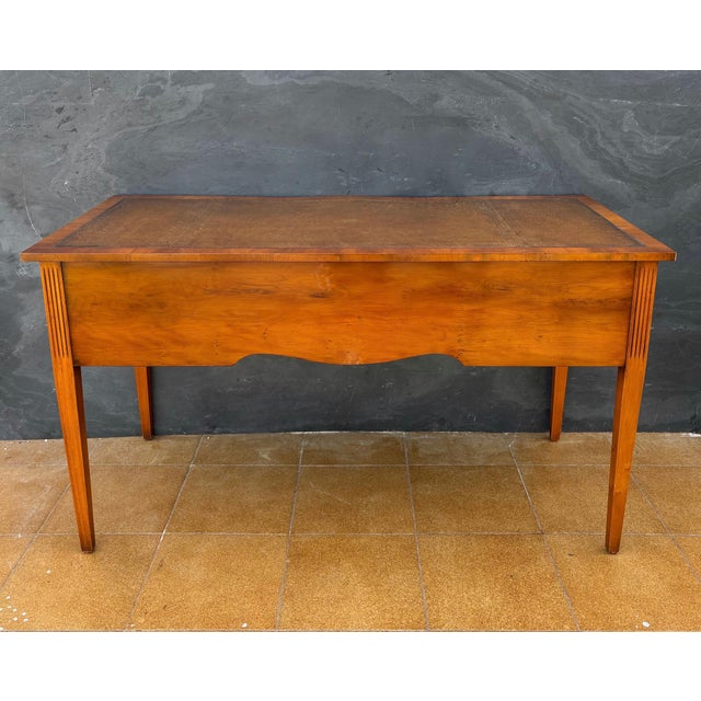 English Georgian Revival Walnut Writing Desk with Drop Leaves, Mid-20th Century For Sale - Image 12 of 12