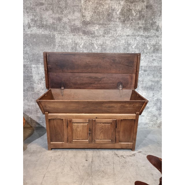 Antique French Farmers Bakery Cabinet in Oak For Sale - Image 17 of 18