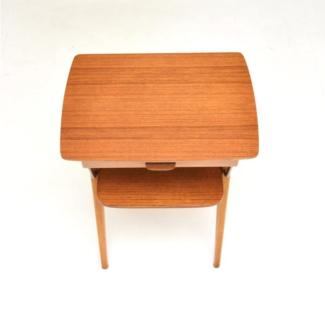 Vintage Swedish Teak and Brass Bedside or Side Table, 1960s For Sale - Image 6 of 8