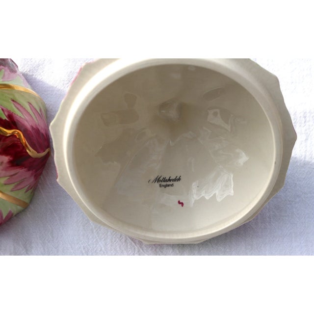 Red Mid Century Mottahedeh Red Cabbage Tureen With Under Plate For Sale - Image 8 of 11