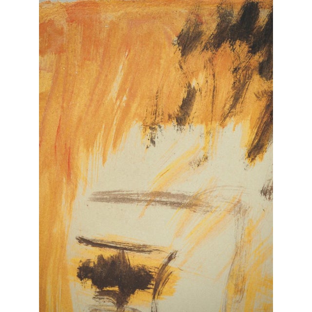 Roger Crusat, Sad Young Girl, Gouache on Paper For Sale - Image 6 of 7