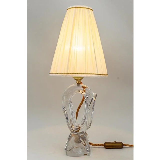 French Daum Crystal Glass Table Lamp, 1960s For Sale - Image 6 of 13
