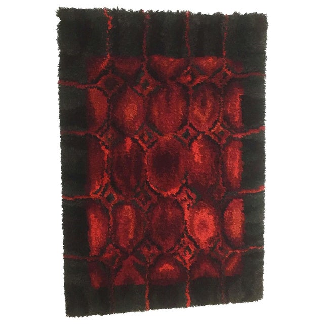 Vintage Modernist Wall Rya Rug by Helena Koskiivaara for Wetterhoff, Finland, 1960s For Sale - Image 11 of 11