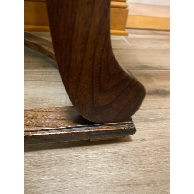 1930s Antique Half-Moon / Demilune Console Table — Rich Wood With Elegant Curved Legs For Sale - Image 5 of 5
