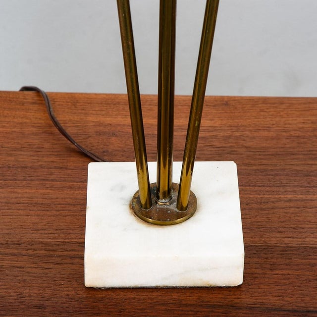 1960s Mid Century Modern Marble White Base Table Lamp For Sale In Sacramento - Image 6 of 7