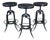 3 Restoration Hardware Industrial Modern Adjustable Vintage Toledo Bar Stools Set For Sale