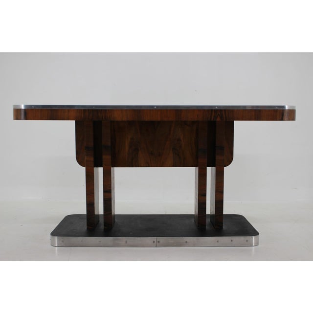 Art Deco Dining Table in Walnut from Hala, Czechoslovakia, 1930s For Sale - Image 4 of 18