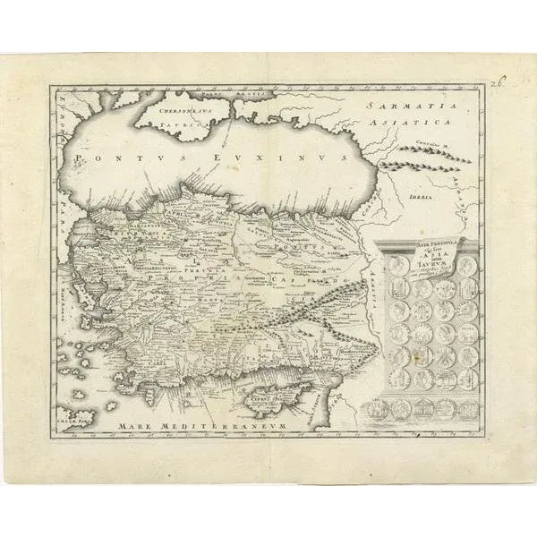This finely engraved antique map, titled Asiae Peninsula sive Asia intra Taurum, presents an early 18th-century...